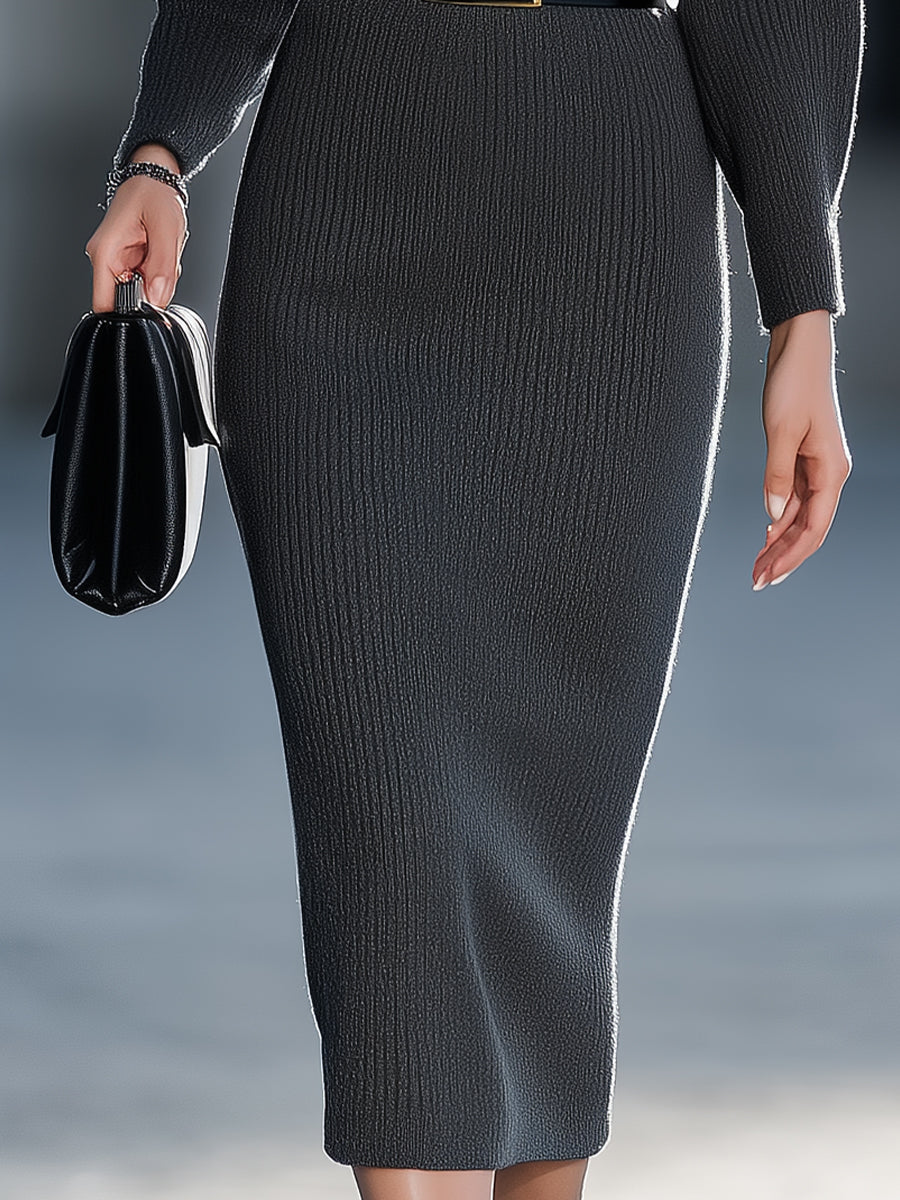 Beckwell Dark Gray Knit Dress: Effortlessly Chic For Every Occasion