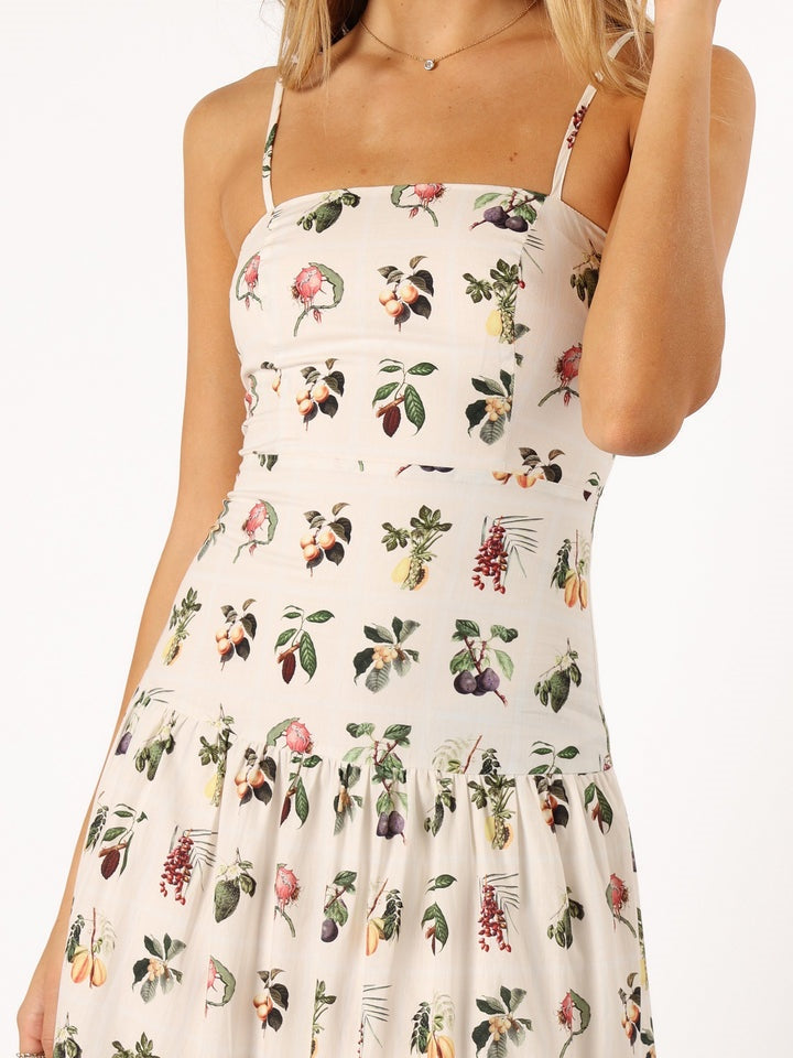 Fruit Floral Midi Dress