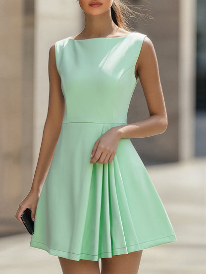 Elegant Pleated A-Line Mini Dress