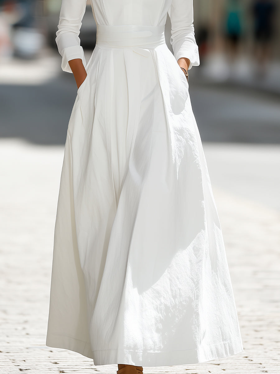 White Longline Structured Maxi Dress