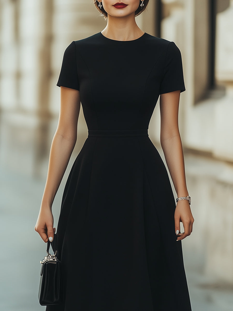 Classic Elegance A-Line Midi Dress