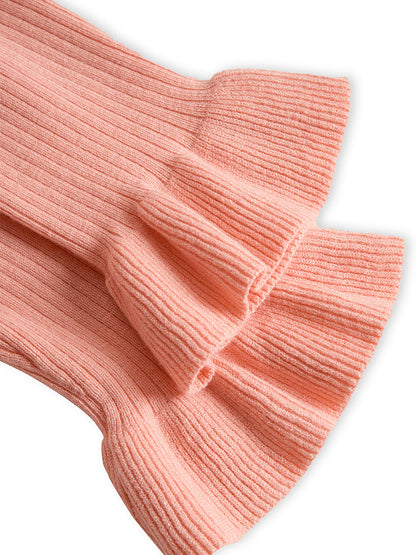 Sweetheart Ruffle Hem Ribbed Knit Mini Dress