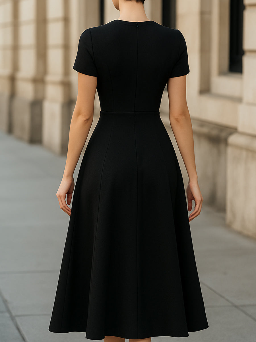 Classic Elegance A-Line Midi Dress